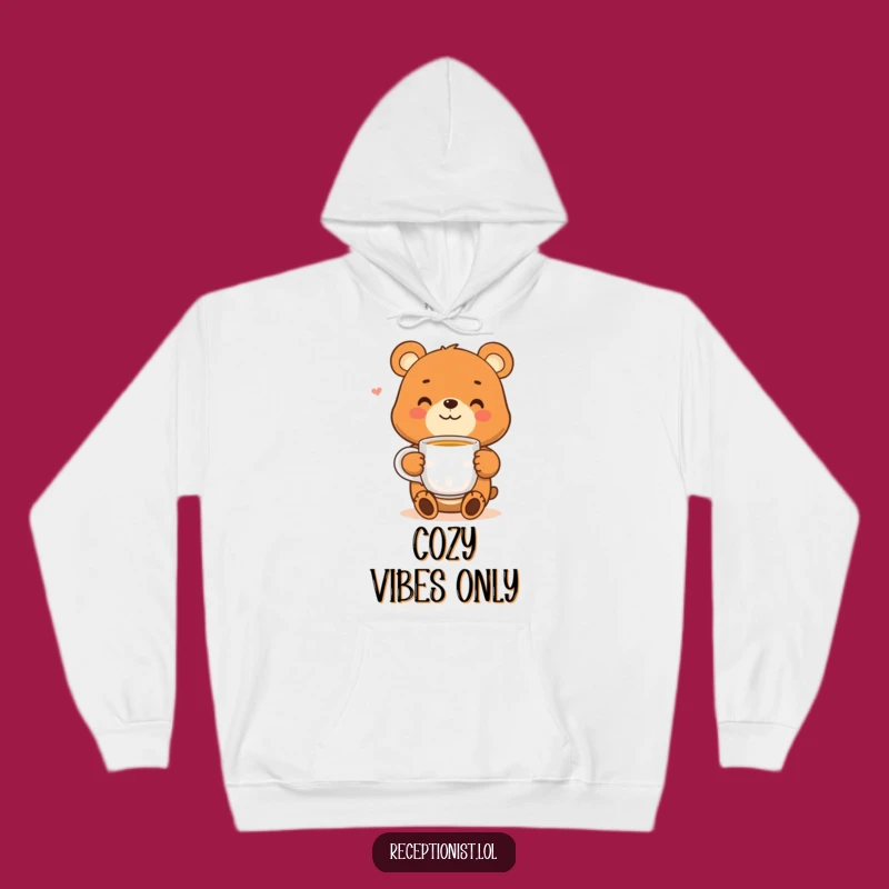 Funny Bear Tea Hoodie - Warm Smiling Character Sweatshirt, Perfect Gift