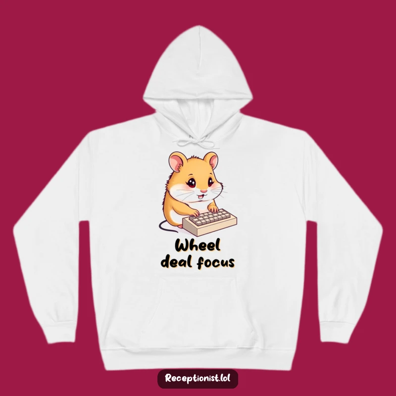 Funny Hamster Receptionist Hoodie: Cozy Productivity Wear, Ultimate Funny Gift