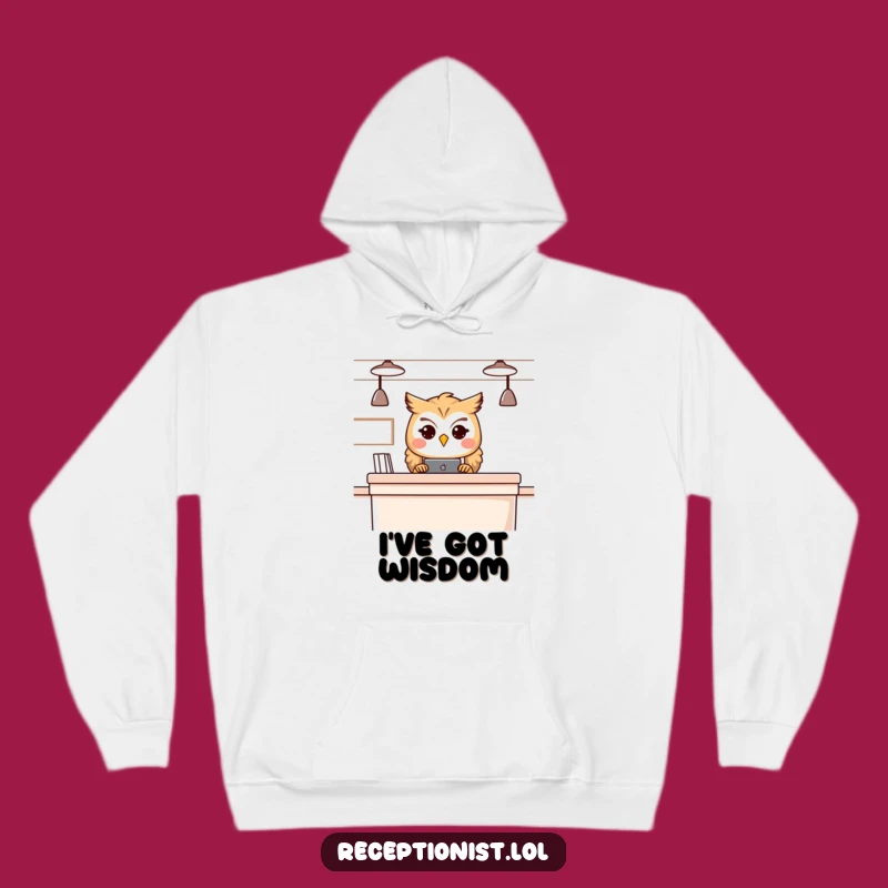 Funny Owl Receptionist Hoodie - Cozy & Wise Gift for Thinkers