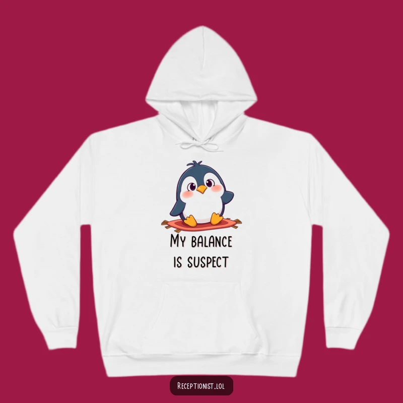 Cozy Funny Penguin Tripping Hoodie - Warm Cartoon Character Comfort Gift