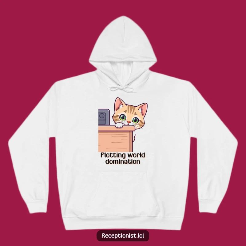 Funny Cat Desk Peek Hoodie - Cozy Curious Feline Sweatshirt, Perfect Gift