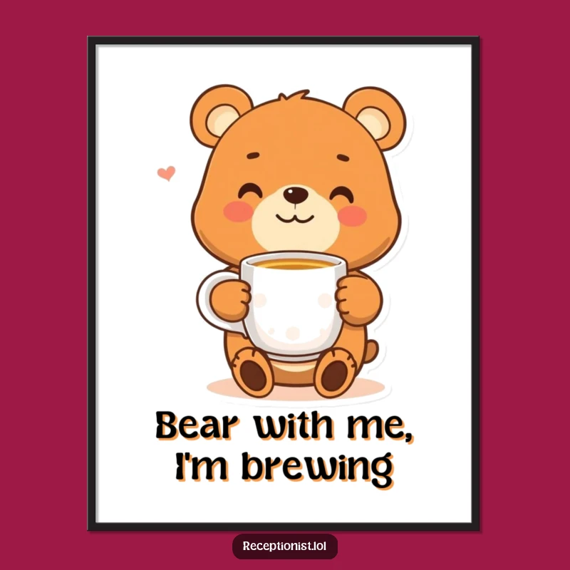 Free Printable Wall Art: Cozy Bear Tea Time, Charming Downloadable Art for Warm Homes