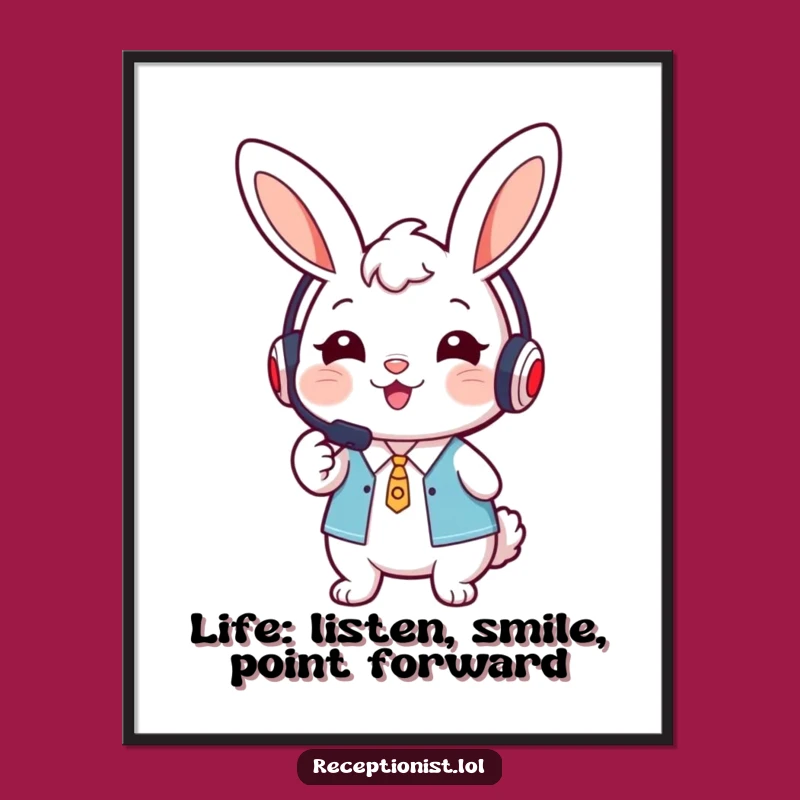 Cute Free Printable Wall Art: Guiding Bunny Receptionist - Downloadable Art!
