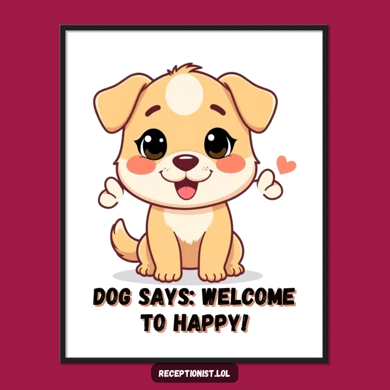 Funny Free Printable Wall Art: Dog's Welcoming Nod - Downloadable Friendly Decor