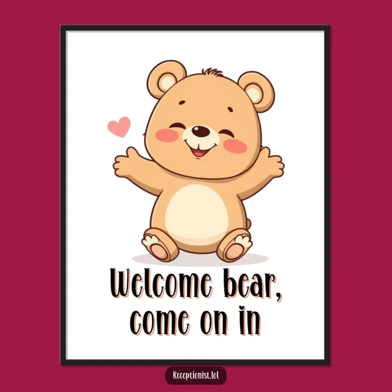 Free Printable Giggling Bear Cub Wall Art - Funny Downloadable Decor for Kids Room