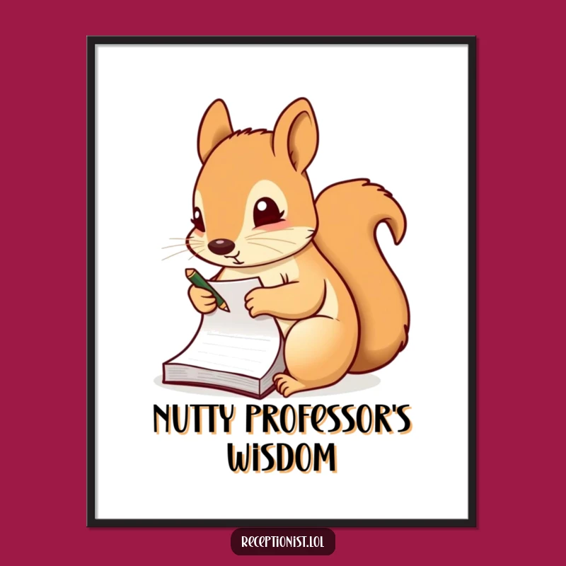 Free Printable Squirrel Wall Art: Funny Downloadable Decor for Studious Spaces