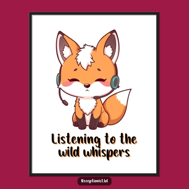 Funny Free Printable Fox Wall Art: Earpiece Fox for Your Curious Decor