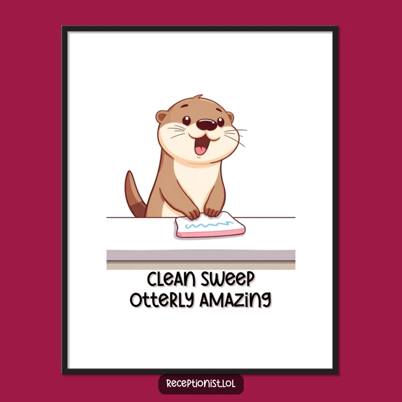 Funny Free Printable Wall Art: Bouncing Otter, Clean Counter, Humorous Downloadable Decor!