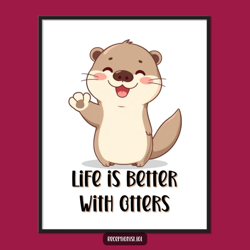 Funny Free Printable Wall Art: Cute Otter's Welcoming Charm