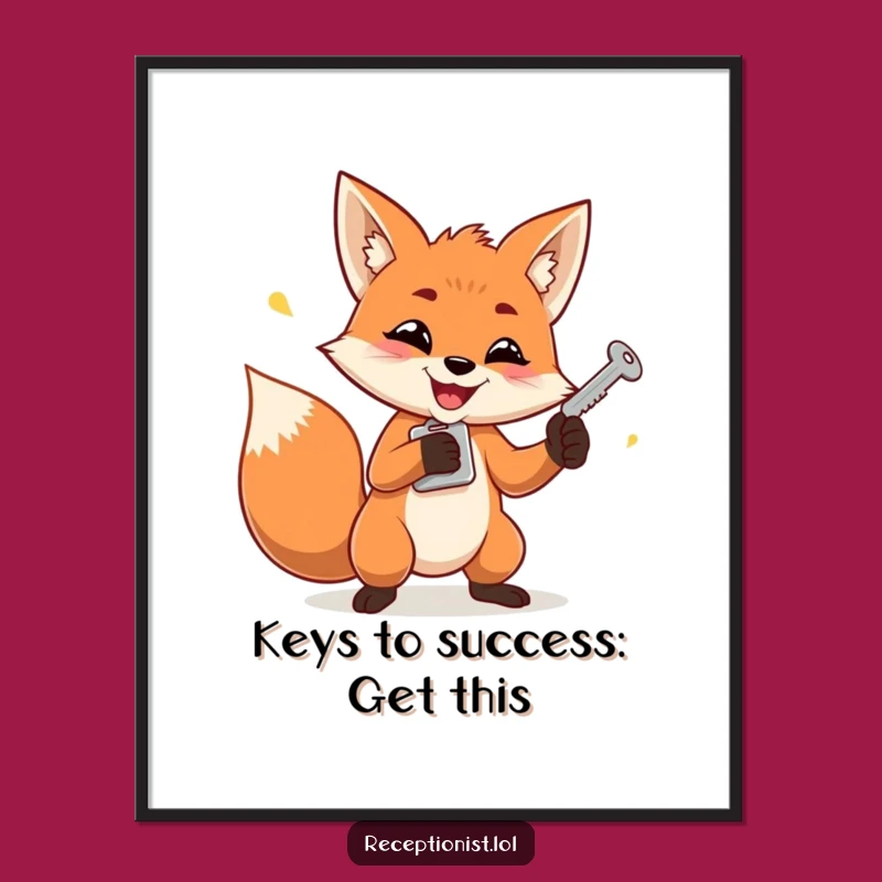 Funny Free Printable Wall Art: Mischievous Fox Juggling Keys In Style!