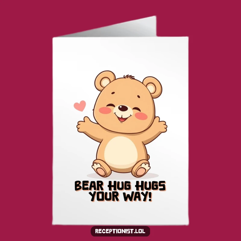 Free Printable Giggling Bear Cub Birthday Card - Funny Downloadable Greeting for Kids