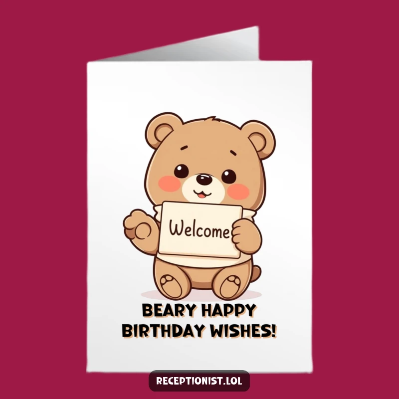 Free Printable Birthday Card: Friendly Bear Greeter for a Warm Downloadable Gift