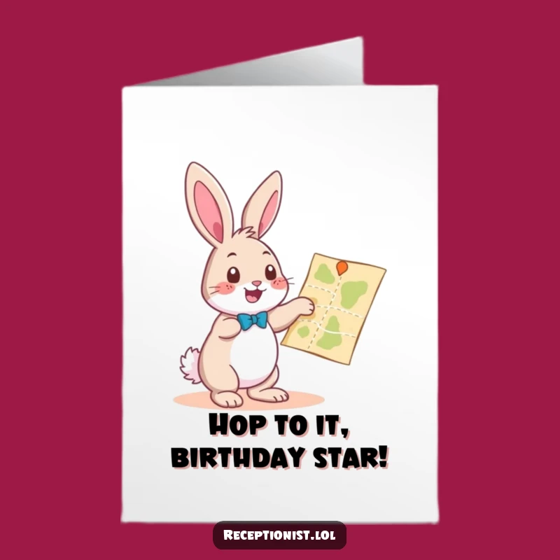 Free Printable Bunny Birthday Card: Helpful Bunny Navigator for a Fun Journey