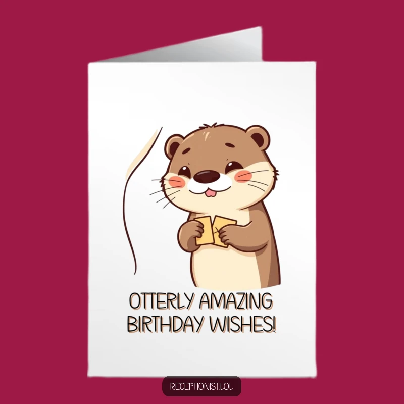 Free Printable Happy Birthday Card: Giggling Otter Delivers LOLs - Funny Downloadable Gift