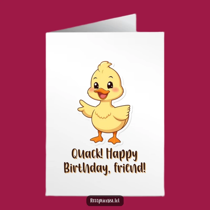 Free Printable Birthday Card: Happy Duck Guides the Way - Funny Downloadable Gift