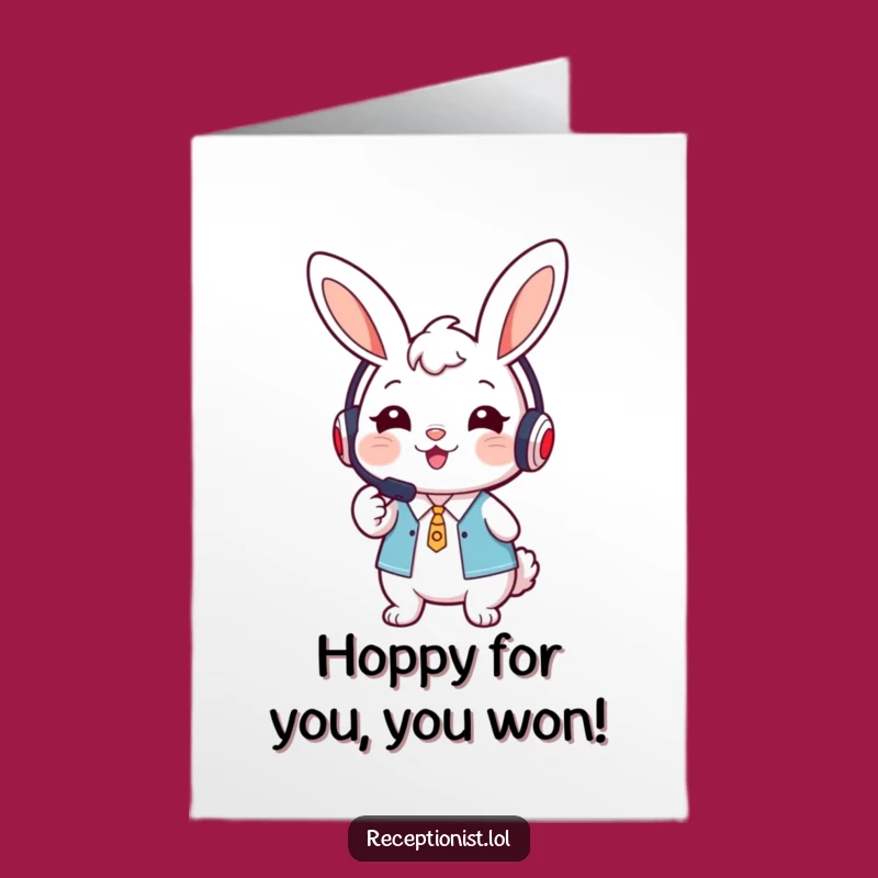 Free Printable Congrats Card: Bunny Receptionist's Leading Way - Downloadable Gift!