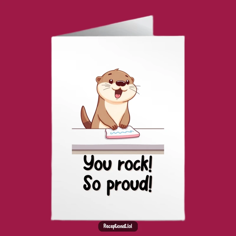 Free Printable Congratulations Card: Bouncing Otter, Sparkling Clean, Downloadable Success!