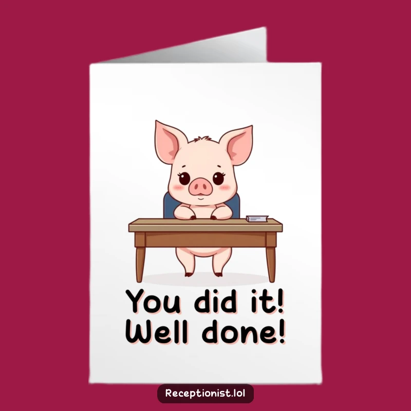 Free Printable Congrats Card: Piglet's Expectant Desk Surprise