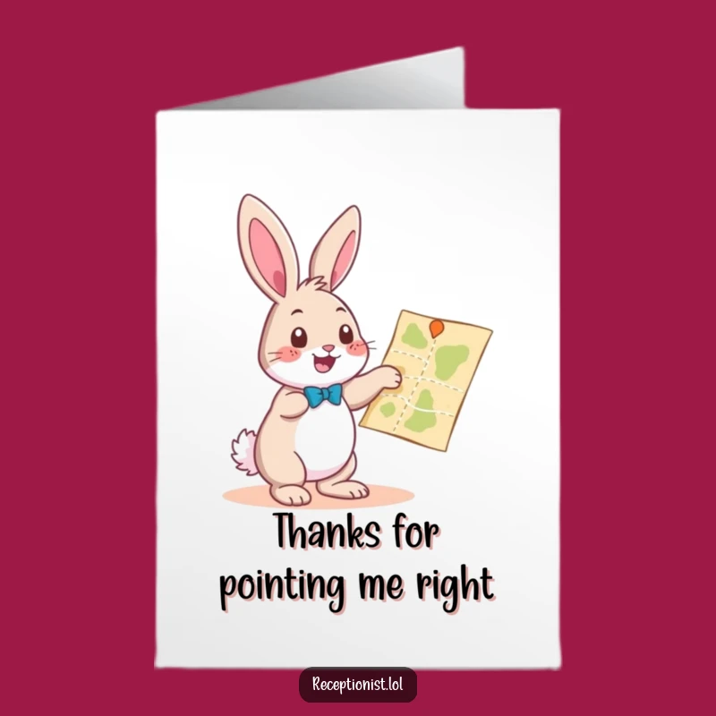 Free Printable Bunny Thank You Card: Helpful Bunny Guiding Your Appreciation
