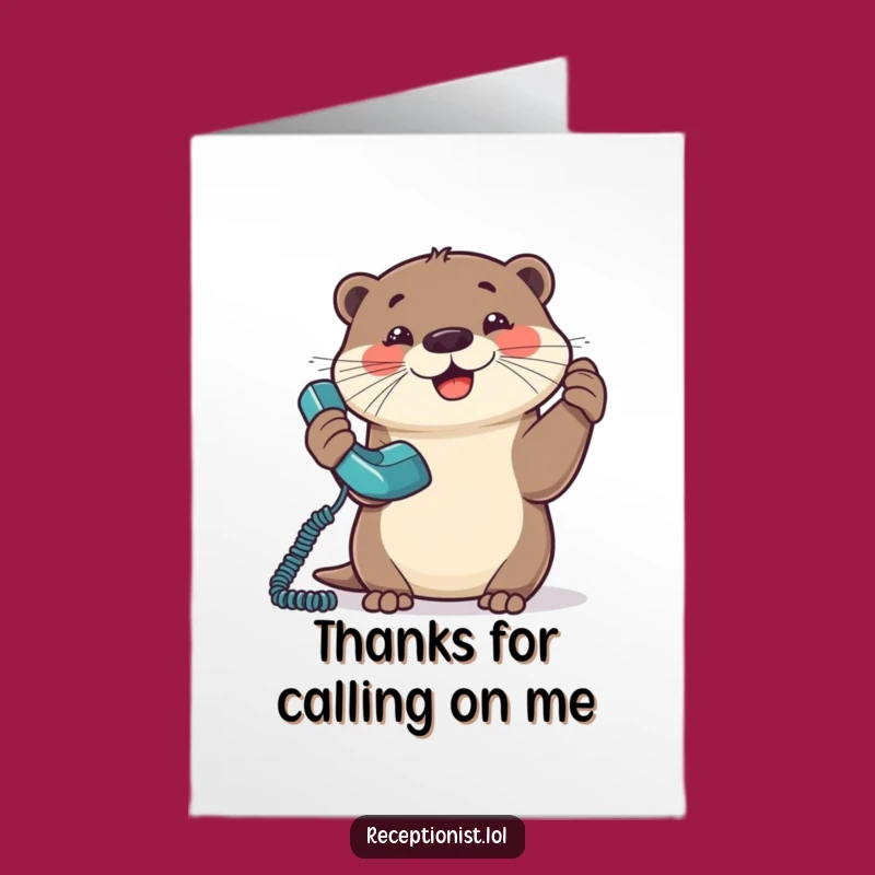 Free Printable Thank You Card: Amusing Otter Chatterbox, Fun Downloadable Gift!