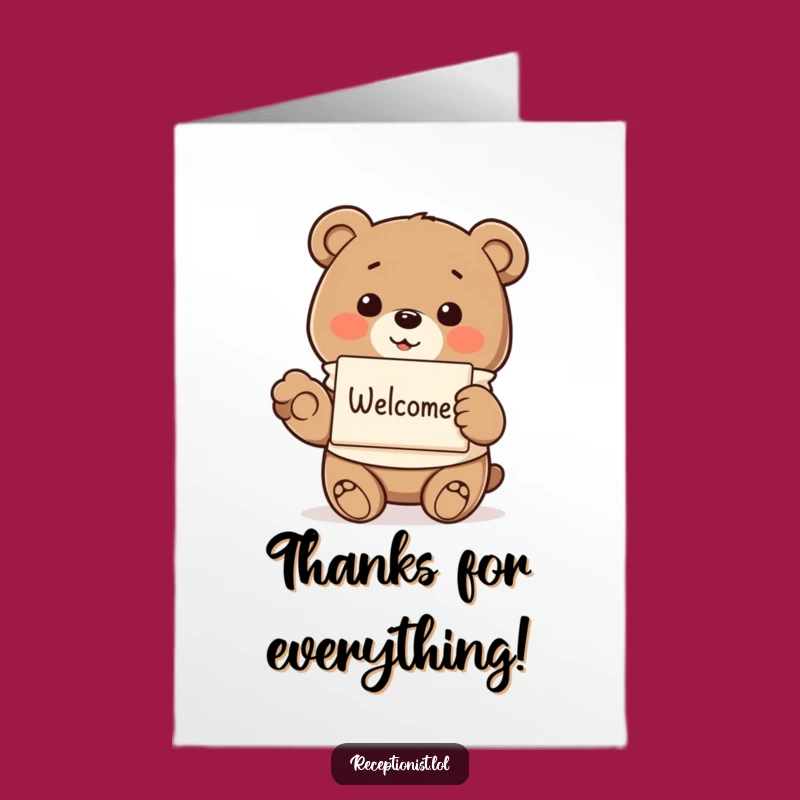 Free Printable Thank You Card: Gentle Bear Gratitude for a Downloadable Gift