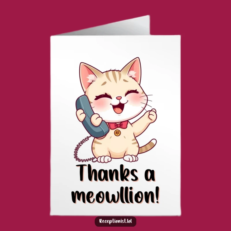 Free Printable Thank You Cat Card: Funny Downloadable Animal Gift
