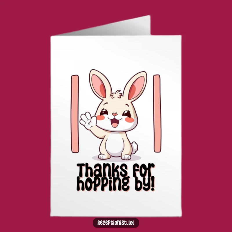 Free Printable Thank You Card: Happy Bunny Says Thanks With a Wave!