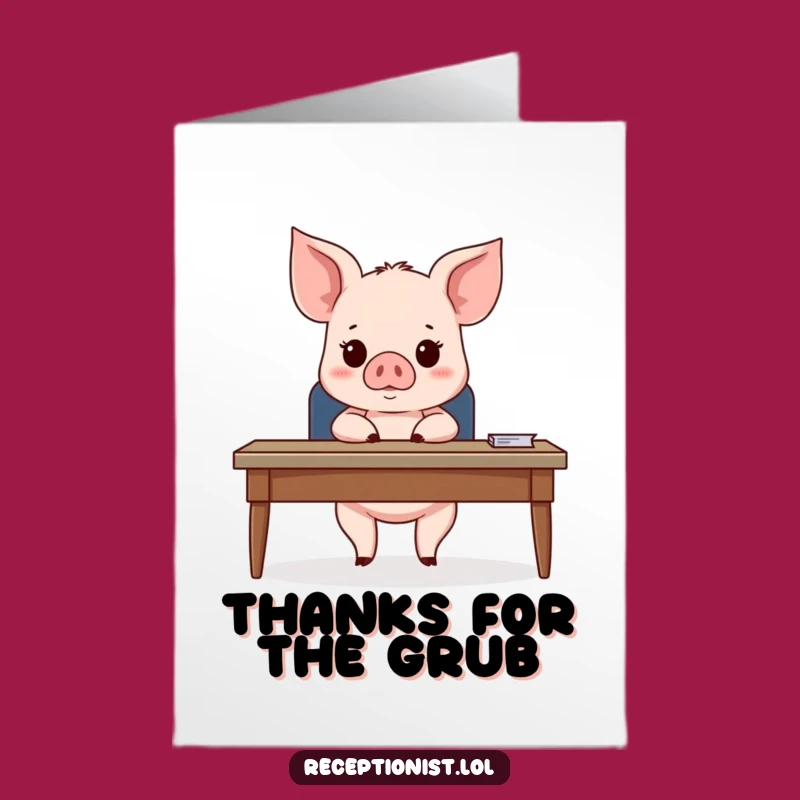 Free Printable Thank You Card: Piglet's Expectant Desk Gratitude