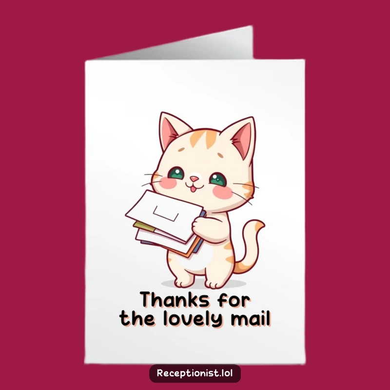 Free Printable Thank You Card: Amusing Cat Mail Sleuth, Fun Downloadable Gift!