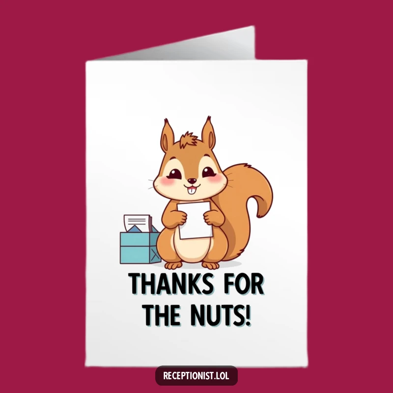 Free Printable Thank You Card: Diligent Squirrel, Mail Sorted, Downloadable Thanks!