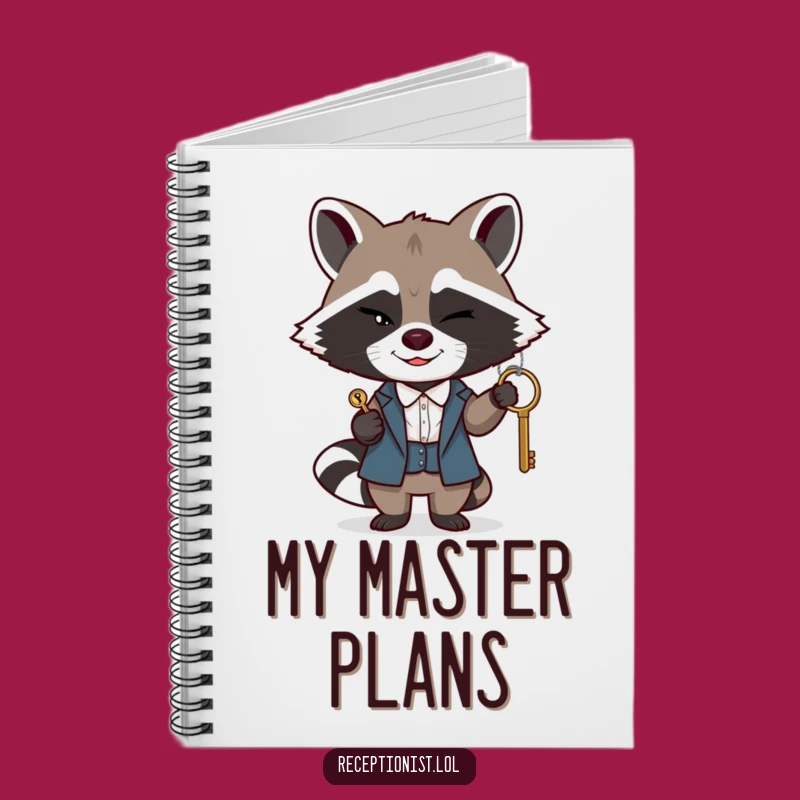 Funny Raccoon Receptionist Notebook: Jot Down Secrets, Great Funny Gift