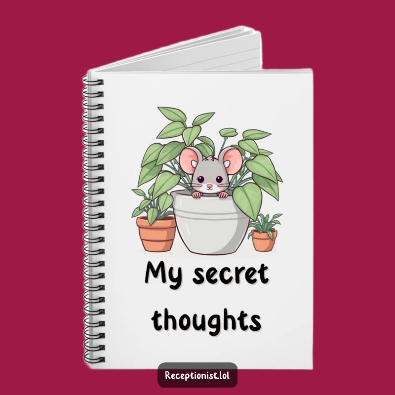 Funny Shy Mouse Notebook - Cute Journal for Gentle Thoughts Gift