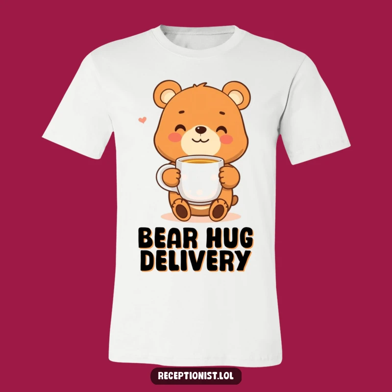 Funny Bear Tea Time T-Shirt - Smiling Character Tee for Cozy Vibes