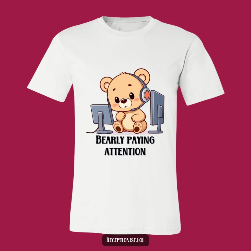 Funny Bear Cub Gamer T-Shirt: Cute Tech Support Tee, Hilarious Funny Gift