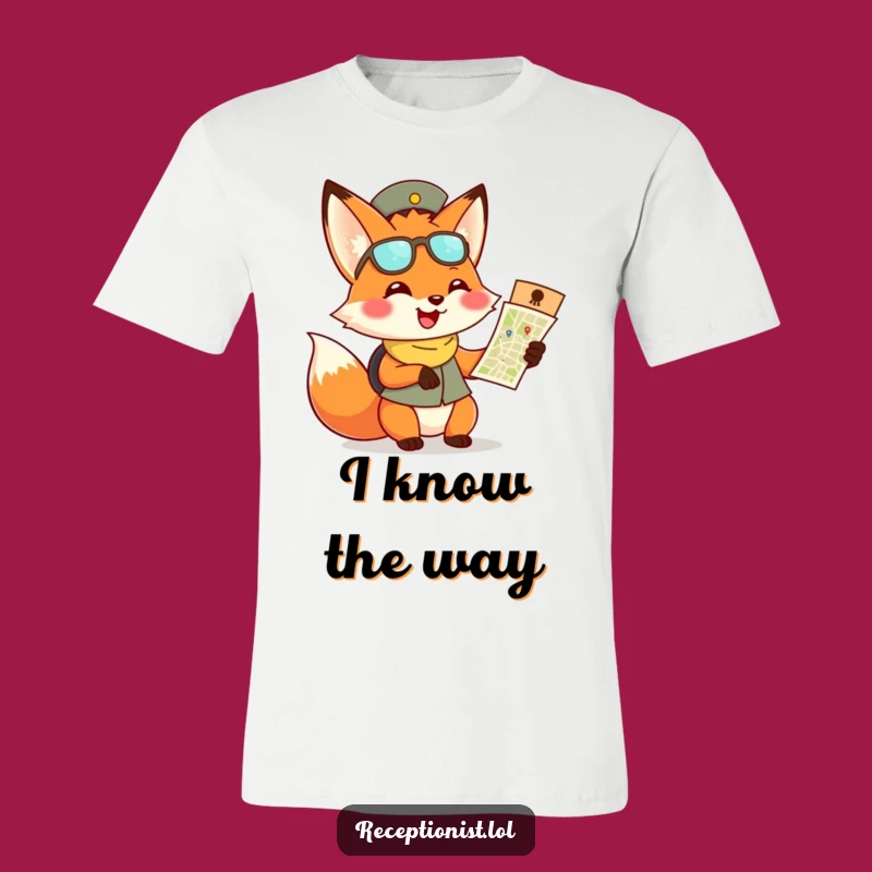 Funny Fox Receptionist T-Shirt - Adventure & Cheerful Gift for Explorers