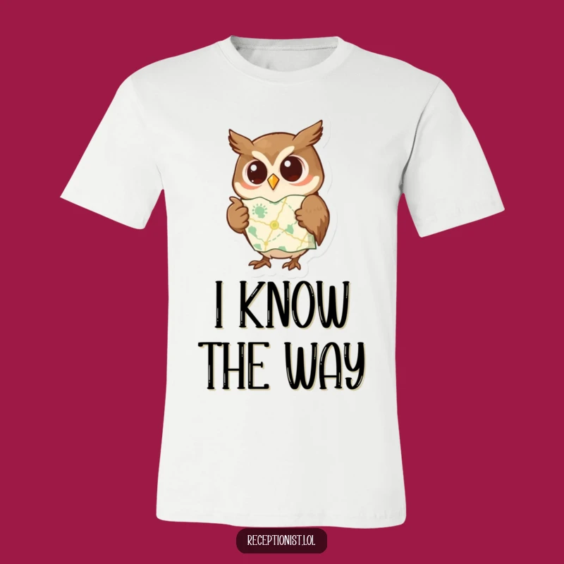 Funny Wise Owl T-Shirt: Map Pointer, Hilarious Gift for Explorers