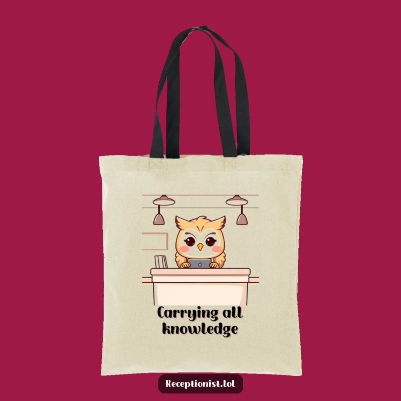 Funny Owl Receptionist Tote Bag - Stylish & Knowledgeable Gift