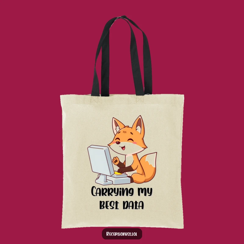 Funny Fox Laptop Tote Bag: Carry Your Gear with Hilarious Cartoon Style