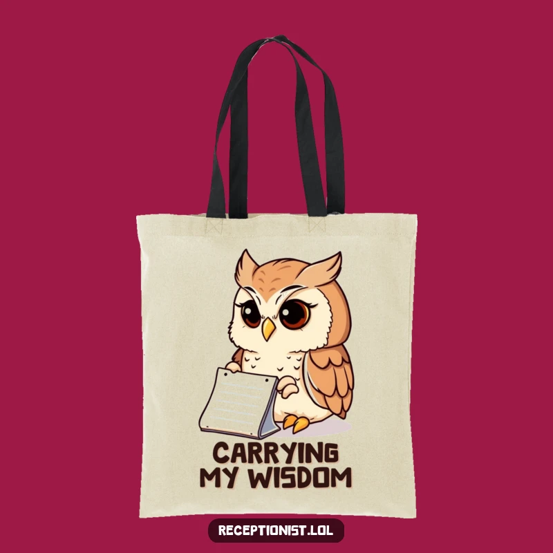 Funny Wise Owl Notepad Tote Bag: Carry Your Thoughts in Style!