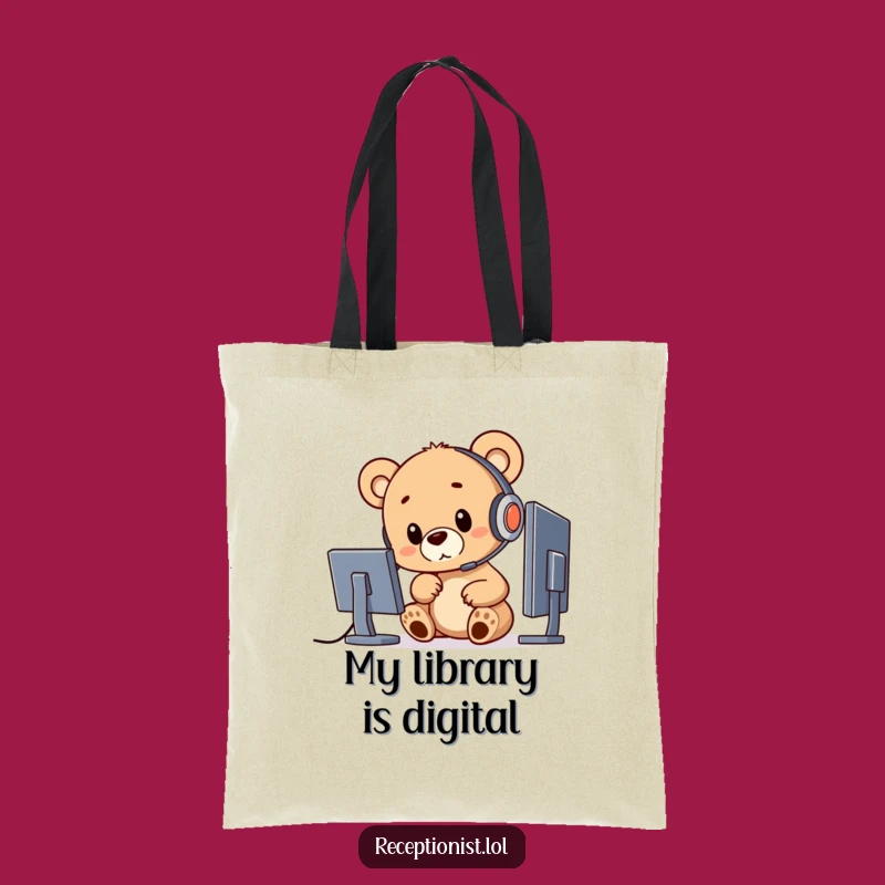 Funny Bear Cub Tech Tote Bag: IT Essential Carrier, Adorable Funny Gift
