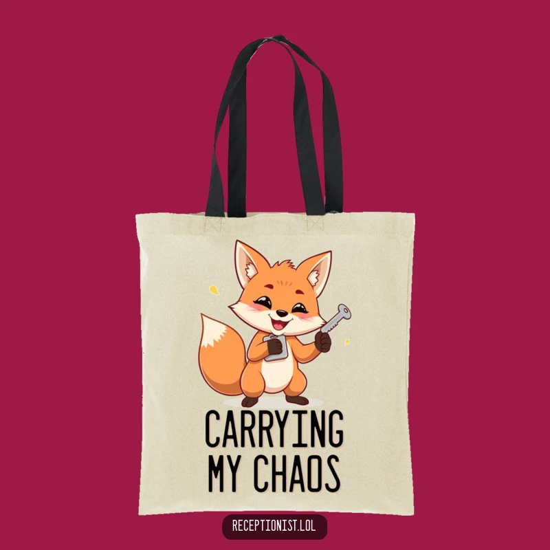 Funny Fox Juggling Keys Tote Bag: Carry Your Life with Flair
