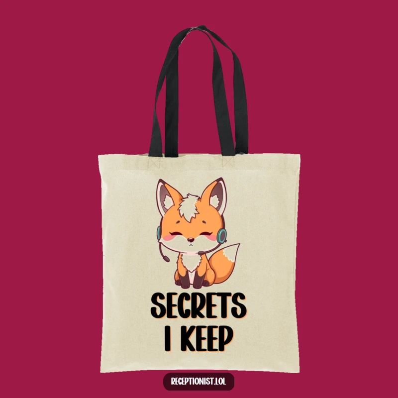 Funny Fox Tote Bag: Earpiece Accessory, a Hilarious Gift for Shoppers