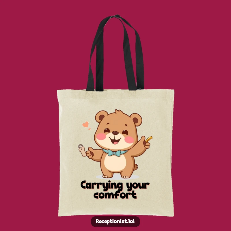 Funny Joking Bear Hotel Tote Bag: Carry Your Welcome Everywhere!