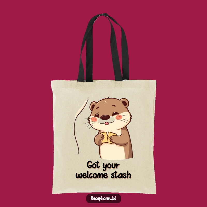 Funny Otter Tote Bag: Carry Your Goods with a Cheerful Greeting