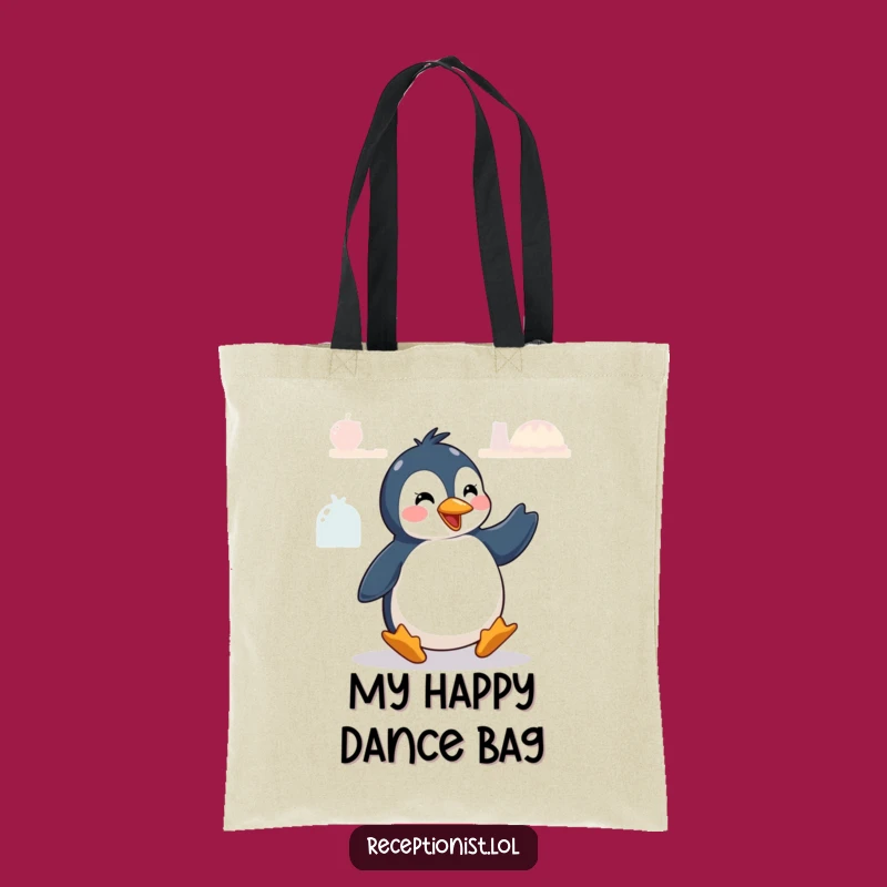 Funny Penguin Tote Bag: Carry Your Goods with a Dancing Greeting