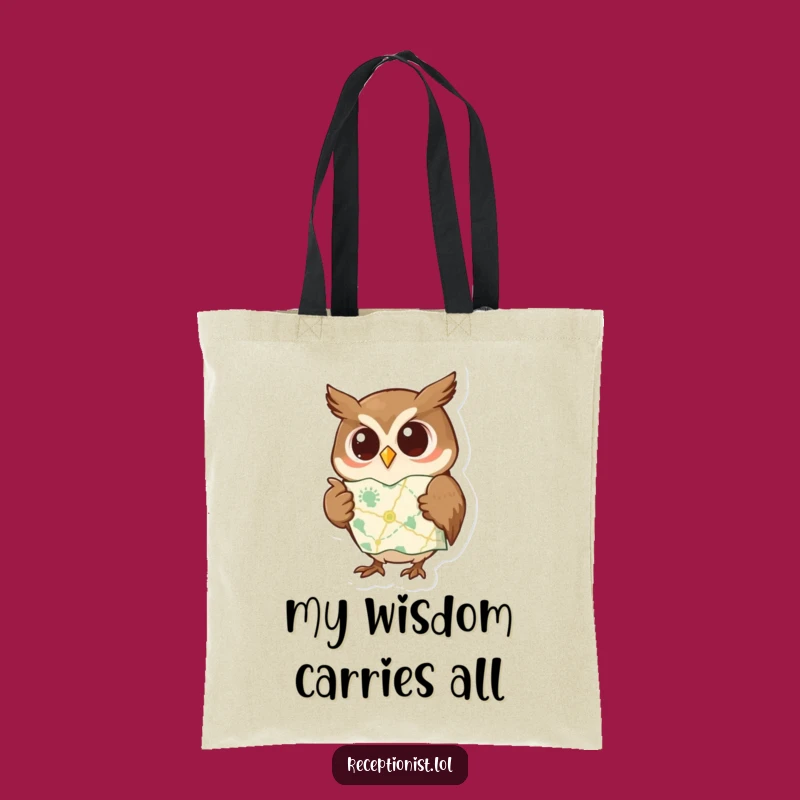 Funny Tote Bag: Wise Owl Map Pointer, Stylish Gift for Explorers