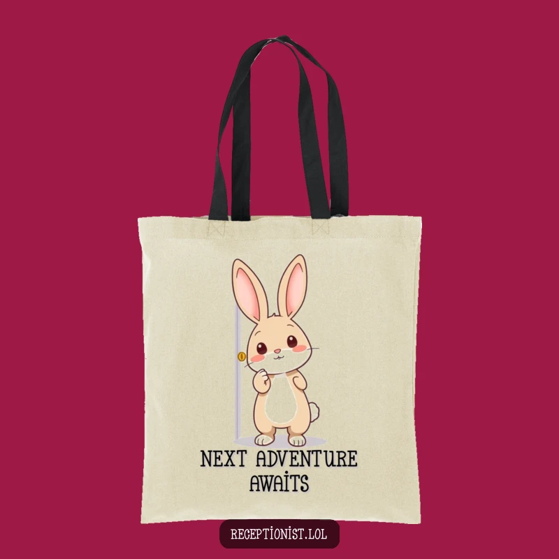 Funny Rabbit Door Pointer Tote Bag: Carry Your Adventures, Perfect Funny Gift for Travelers!